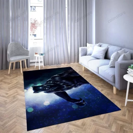 Black Panther Of Marvel Blue Beautiful Carpet Living Room Area Rug - Custom Size And Printing