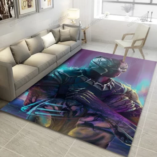Black Panther Ver1 Movie Area Rug - Living Room Rug - Custom Size And Printing