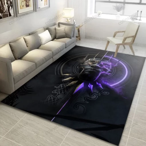 Black Panther Ver5 Rug - Living Room And Bedroom Rug - Custom Size And Printing