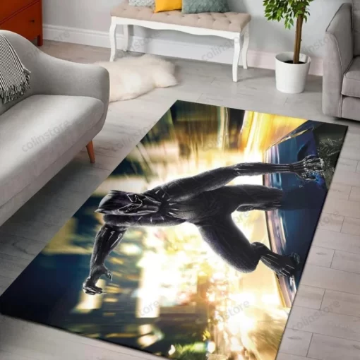 Black Panther Marvel Movie Big Lebowski Carpet Living Room Rug - Custom Size And Printing