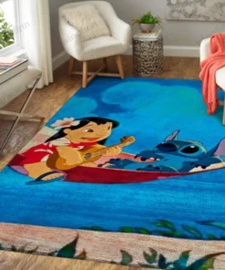 Lilio & Stitch Cartoon Carpet Children'S Playroom Living Room - Custom Size  And Printing