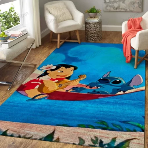 Disney Cartoon Lilo & Stitch Area Limited Edition Rug - Custom Size And Printing
