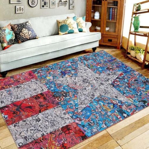 Captain America Rug Carpet Bedroom Living Room Decor - Custom Size And Printing