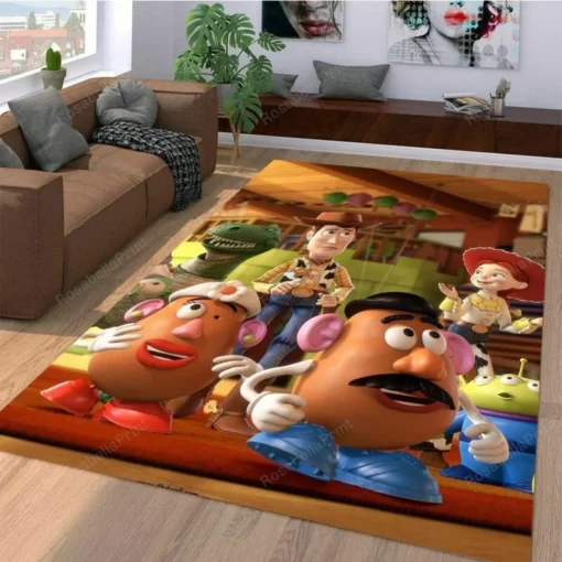 Toy Story Character Rectangle Area Rug - Carpet For Living Room - Custom Size And Printing