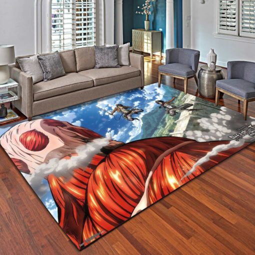 Attack On Titan Double Team Area Rugs, Living Room Bedroom Carpet Rug - Custom Size And Printing