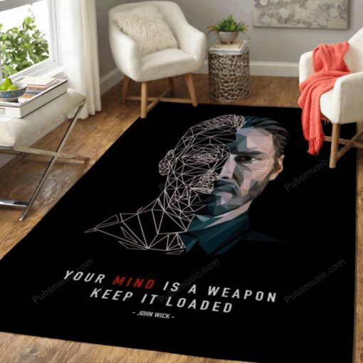 John Wick Quote - Movie And Tv Series Area Rug Carpet - Custom Size And Prin