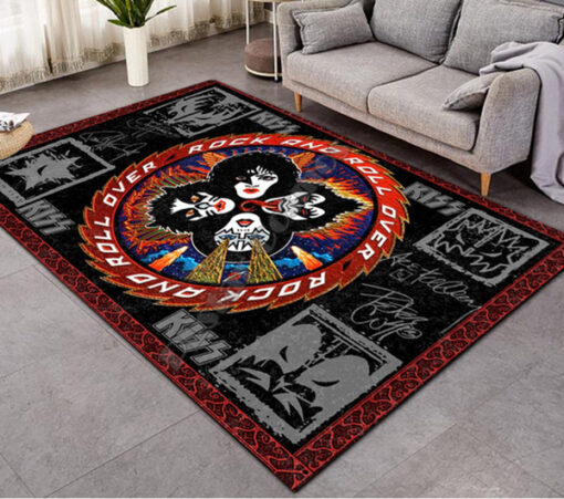 New Fashion 3D Print Kiss Rock Carpets Living Room Decoration Bedroom Anti-Skid Area Rug - Custom Size And Printing