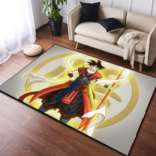Dragon Ball Son Goku Square Area Rug Non-Slip Kids Rug Floormat Carpet Bedside Chair Parlor Area Rug For Kids Room Playroom - Custom Size And Printing