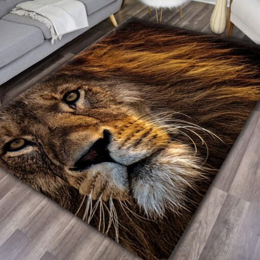 3D Image Of African Lion King Head - Rug - Custom Size And Printing