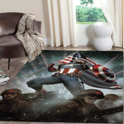 Captain America Fight For Peace Rug Home Decor - Custom Size And Printing