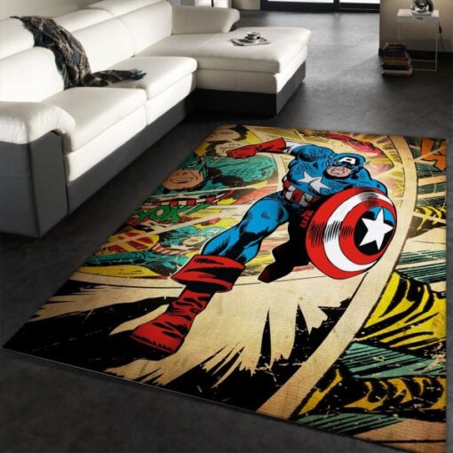 Captain America Hero Movie Area Rug Living Room - Custom Size And Printing