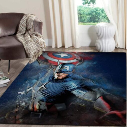 Captain America Marvel Comics Rug Home Decor - Custom Size And Printing