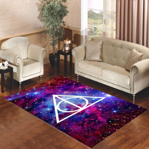 Deathly Hallows Harry Potter Galaxy Rug Living Room - Custom Size And Printing