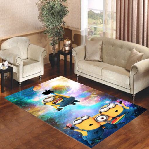 Despicable Me Minions In Galaxy Rug Living Room - Custom Size And Printing