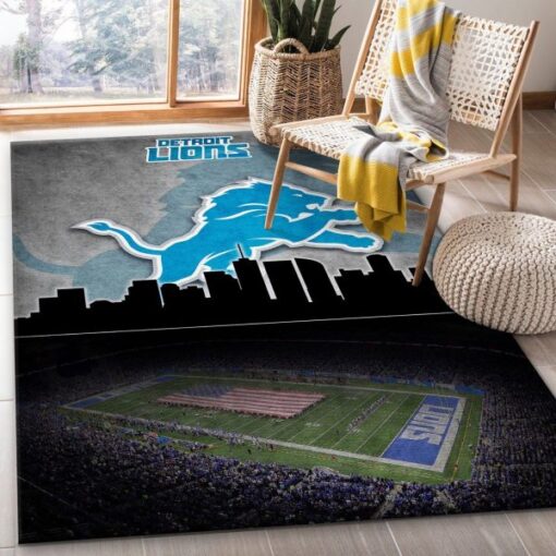 Detroit Lions NFL Living Room Carpet Rug Home Decor - Custom Size And Printing