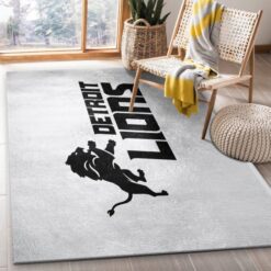 Detroit Lions Silver NFL Living Room Carpet Rug Home Decor – Custom Size And Printing