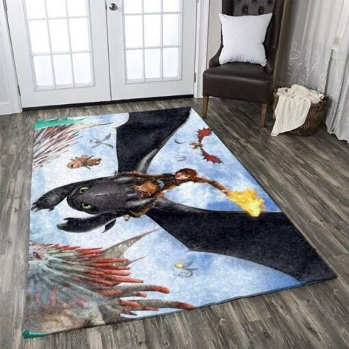 Felacia Cartoon Movie How To Train Dragon Area Rug Carpet - Custom Size And Printing