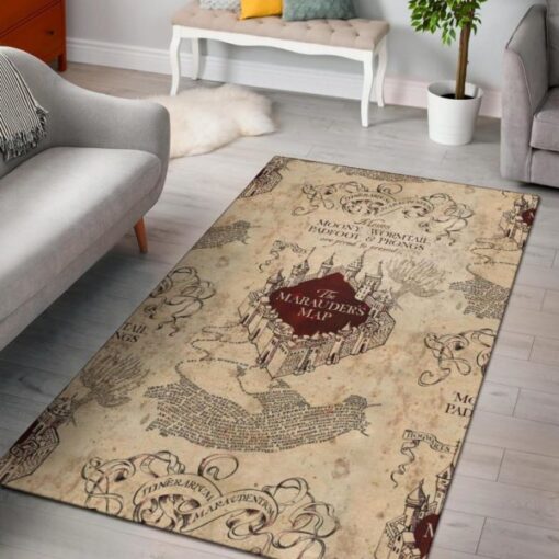 Harry Potter Marauders Map Rug Carpet - Custom Size And Printing