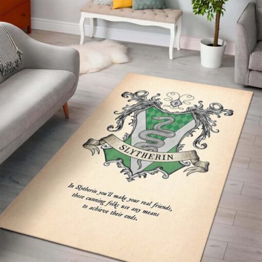 Harry Potter Slytherin And Quote Area Rug Carpet - Custom Size And Printing