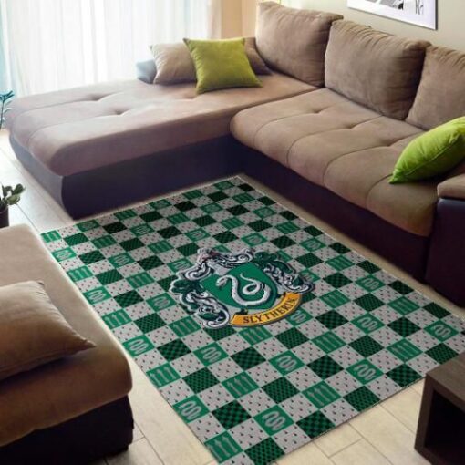 Harry Potter Slytherin Caro White Green Area Rug Carpet - Custom Size And Printing