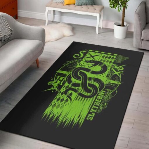Harry Potter Slytherin Design Style Area Rug Carpet - Custom Size And Printing