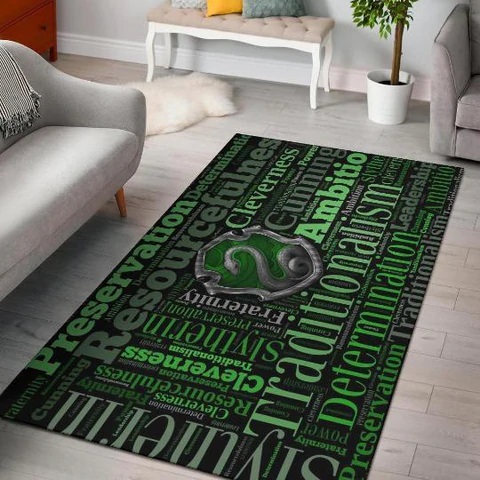 Harry Potter Slytherin Green And Black Area Rug Carpet – Custom Size And Printing