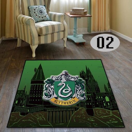 Harry Potter Slytherin Hogwarts Anime Cool Velboa Area Rug Carpet - Custom Size And Printing