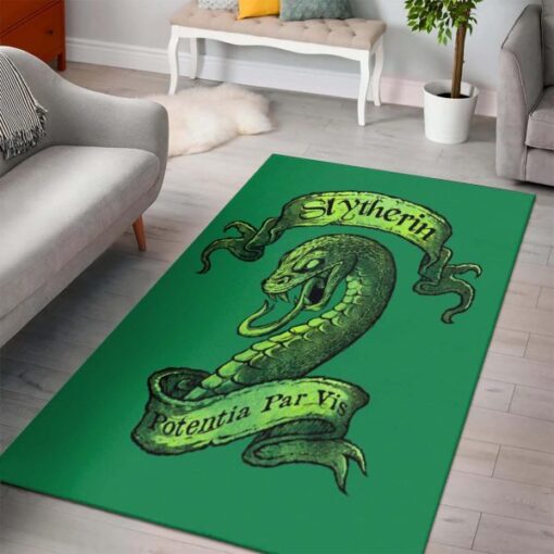 Harry Potter Slytherin Potentia Par Vis Area Rug Carpet - Custom Size And Printing