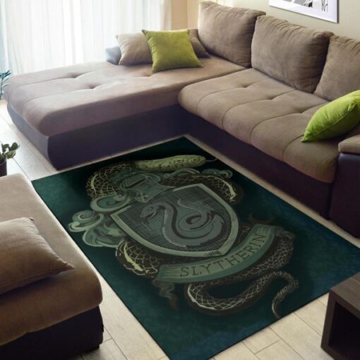 Harry Potter Slytherin Snake Area Rug Carpet - Custom Size And Printing