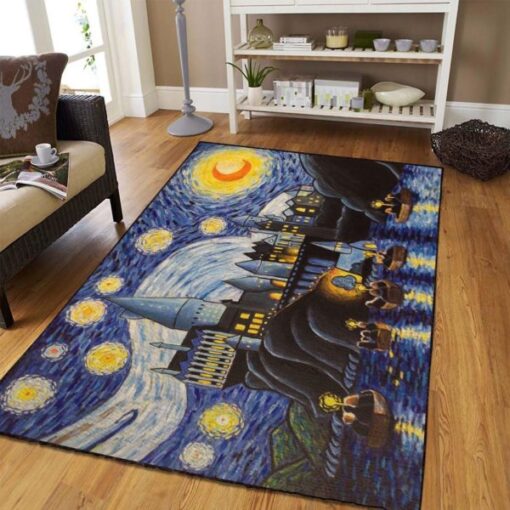 Hogwarts Starry Night Harry Potter Rug Carpet - Custom Size And Printing