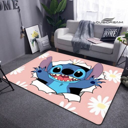 Lilio & Stitch Cartoon Carpet Children'S Playroom Living Room - Custom Size And Printing