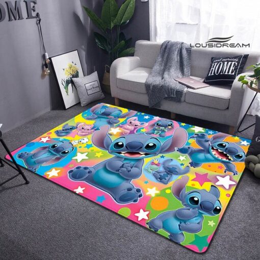 Lilio & Stitch Cartoon Carpet Children'S Playroom Living Room - Custom Size And Printing