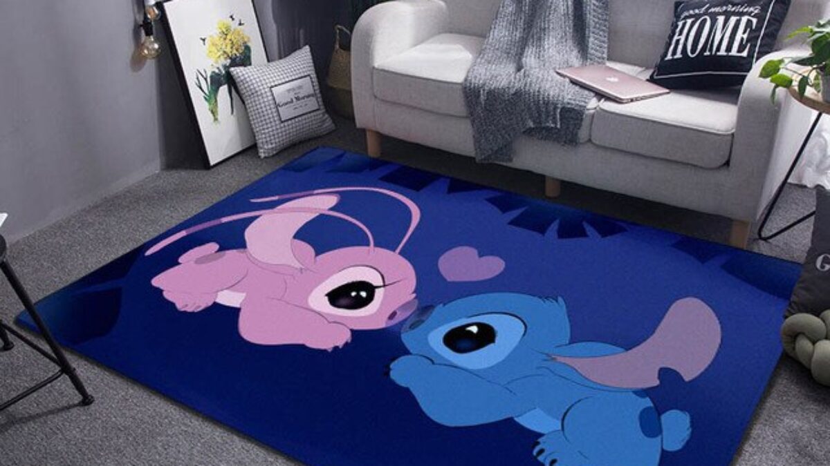 Lilo Stitch Winnie Cartoon Floor Rug Door Mat Bedroom Living