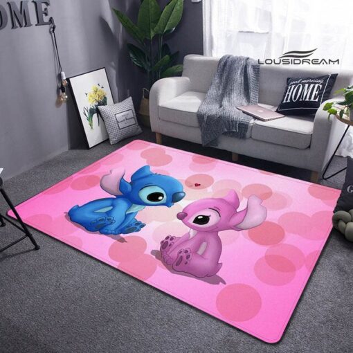 Lilio & Stitch Cartoon Carpet Children'S Playroom Living Room - Custom Size And Printing