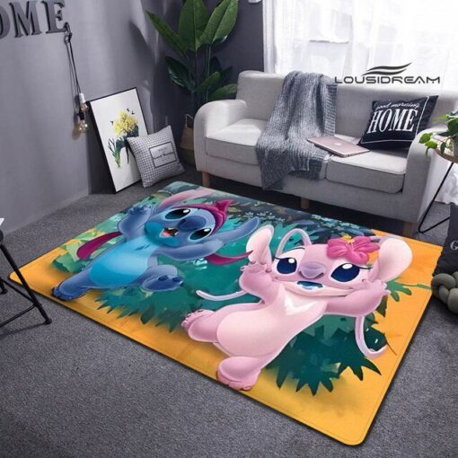 Lilio & Stitch Cartoon Carpet Children'S Playroom Living Room - Custom Size And Printing