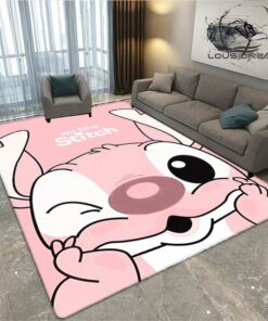 Kids Lilo Stitch 3D Home Rug Living Room Bedroom Area Rug Carpet –