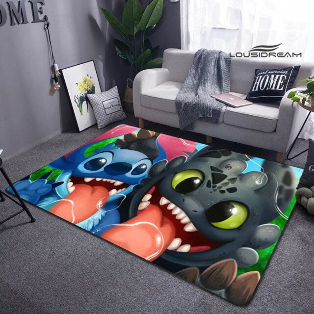 Cartoon Lilio & Stitch Carpet Children Playroom Living Room Bedroom  Non-slip Photography Props Birthday Gift I7978 60X90cm