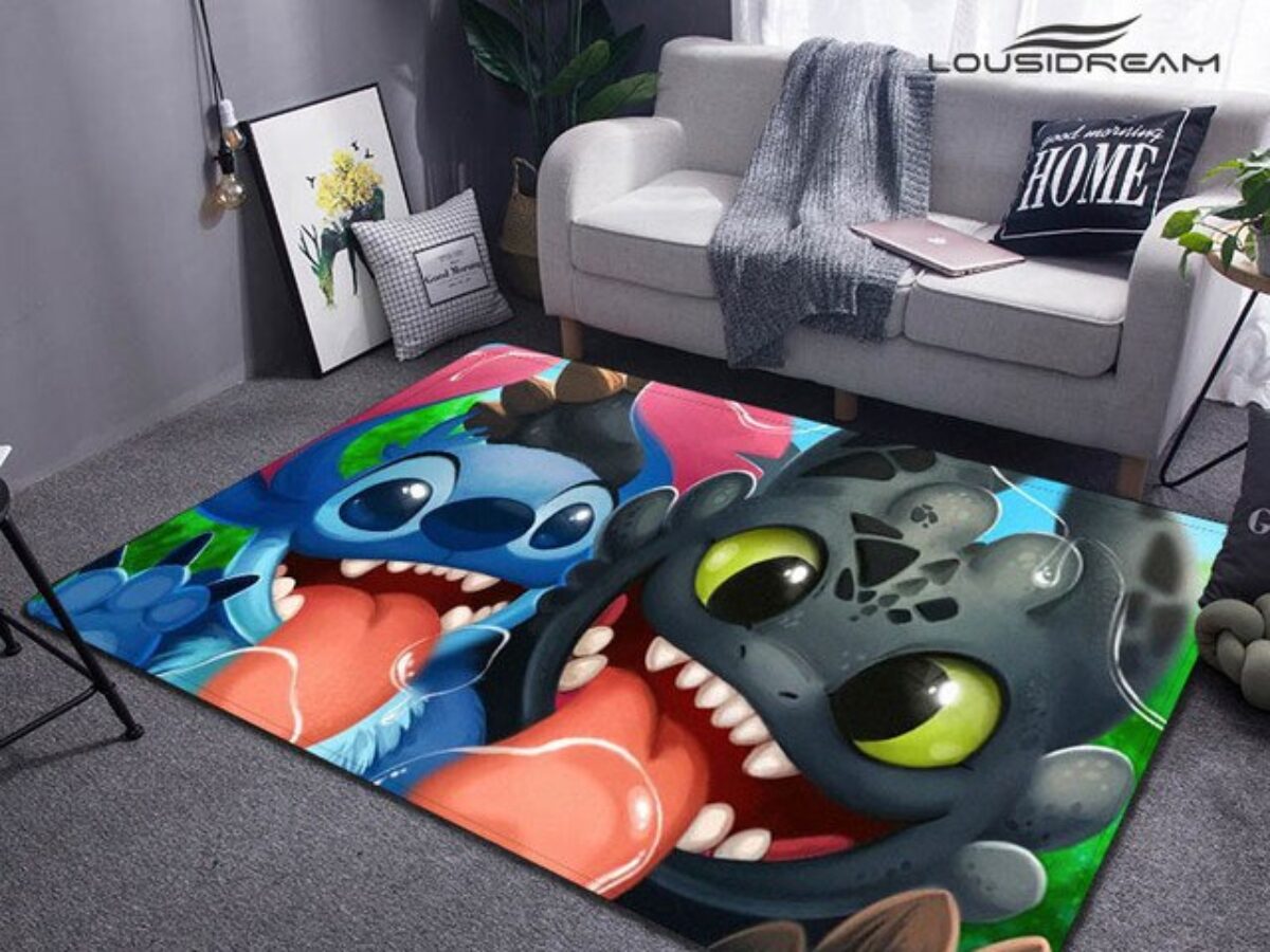 Kids Lilo and Stitch Quilt Duvet Cover Bedding Set Bedroom Rug Mat Carpet  Gifts