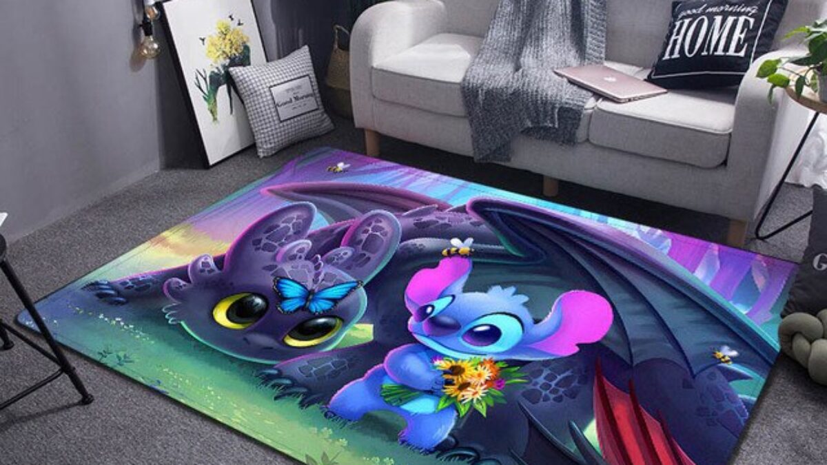 Lilo and Stitch Chill Area Rug Living Room Rug Home Decor Floor Decor N98
