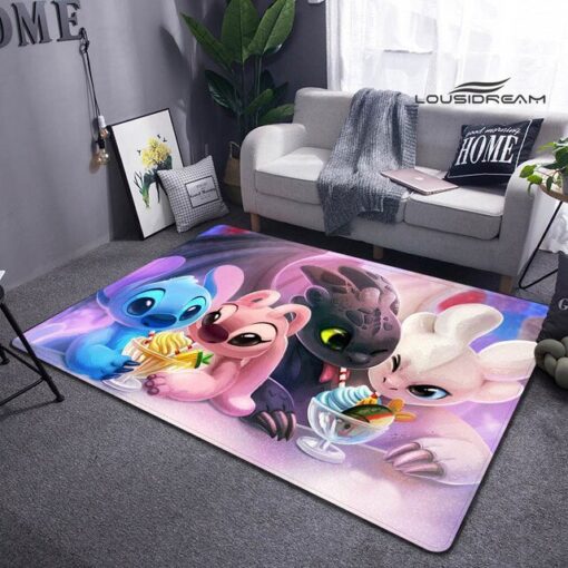 Lilio & Stitch Cartoon Carpet Children'S Playroom Living Room - Custom Size And Printing