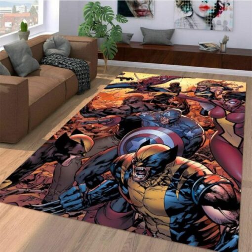 Marvel Comic Superheroes Area Rug Carpet - Custom Size And Printing