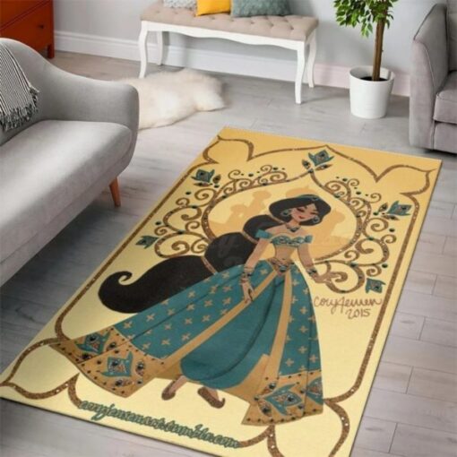 Princess Jasmine Disney Area Rug Carpet - Custom Size And Prin