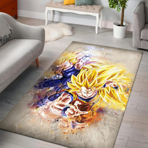 Son Goku Vs Cadic Vegeta Saiyans Dragon Ball - Rug For Bedroom - Custom Size And Printing