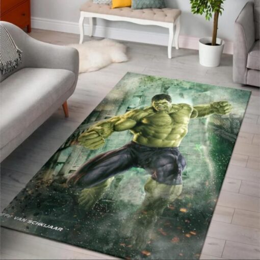 The Incredible Hulk Boys Room Area Rug Rug - For Living Room - Custom Size And Printing
