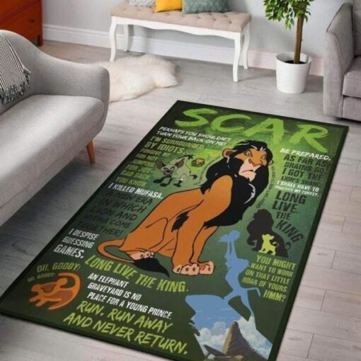 The Lion King Scar Disney Area Rug Carpet - Custom Size And Printing