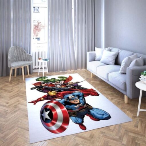 The Marvel Captain America Ironman And Hulk Area Rug Carpet - Custom Size And Printing