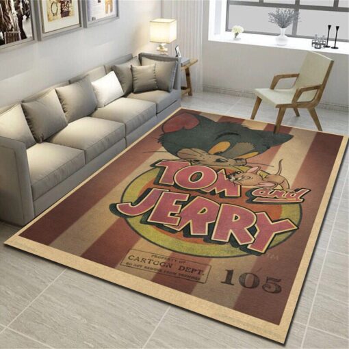 Tom And Jerry Vintage Area Rug - Home Decor - Custom Size And Printing