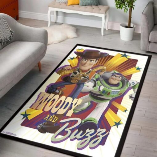 Woody And Buzz Toy Story Disney Area Rug Carpet - Custom Size And Printing