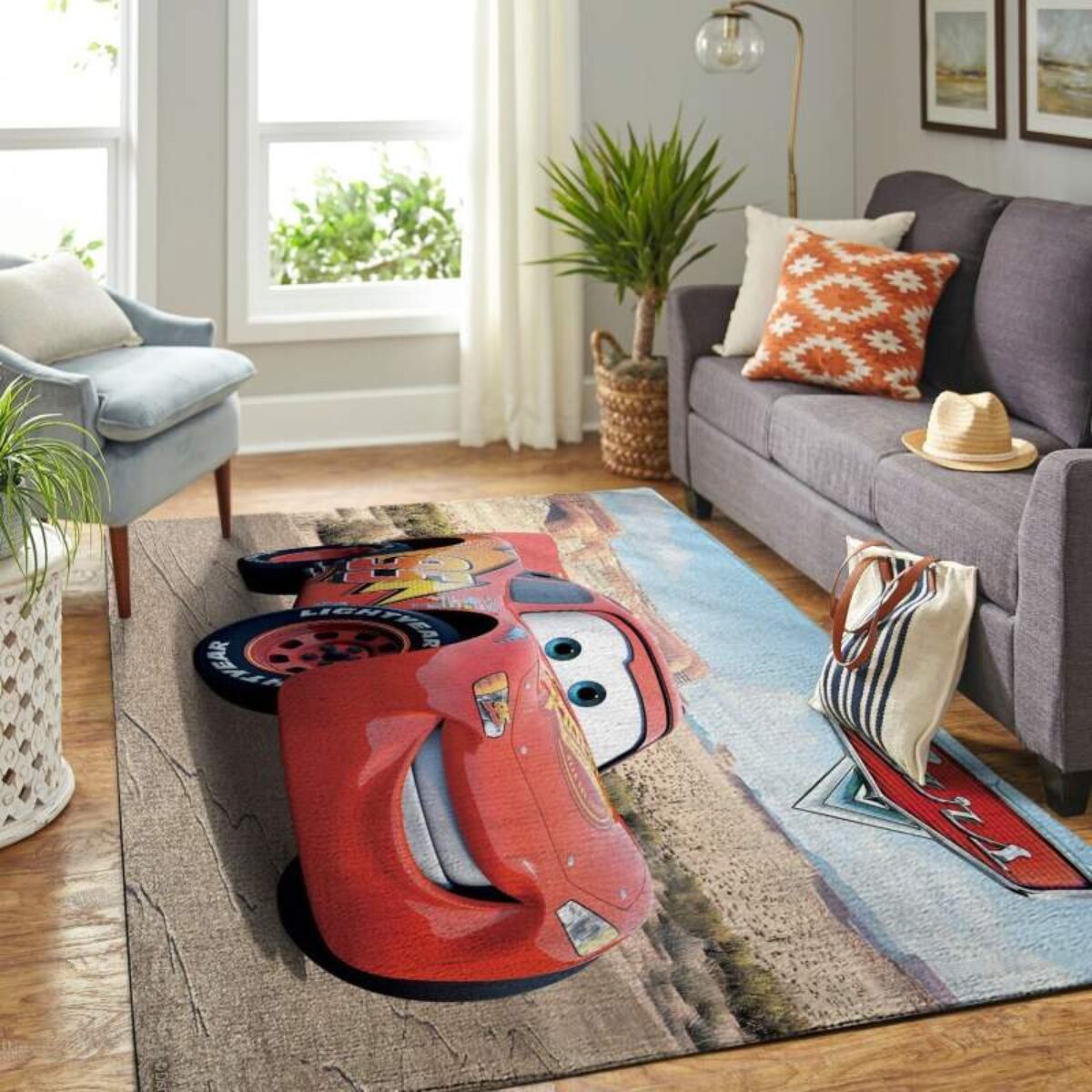 Cars Disney Movie Living Room Area Rug Custom Size And Printing