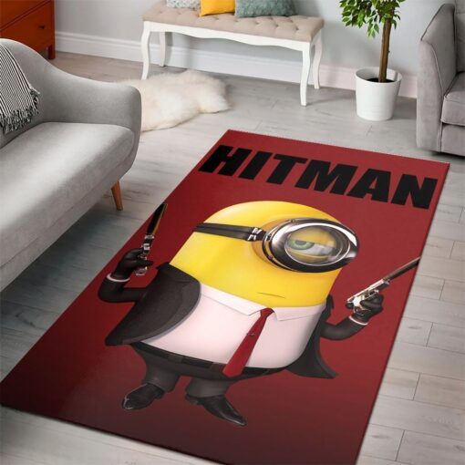 Hitman Minions Despicable Minions Cartoon Movies Area Rug - Living Room Carpet Floor Decor The Us Decor - Custom Size And Printing